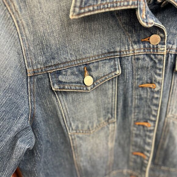 St John's Bay Large Jean Button Front Jacket - Picture 4 of 6